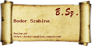 Bodor Szabina névjegykártya