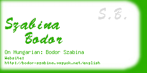 szabina bodor business card